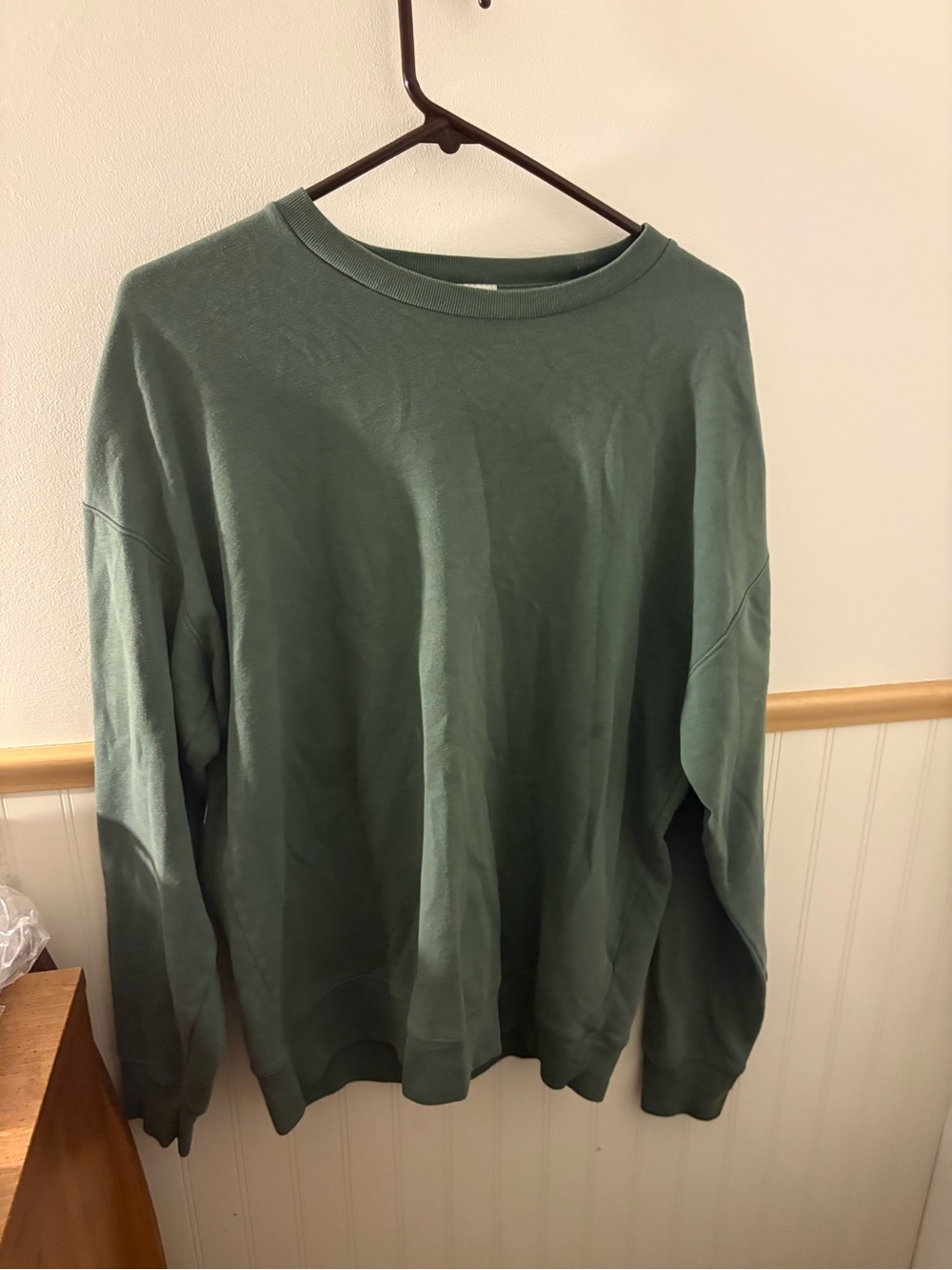 Abercrombie & Fitch Soft A&F Fleece Sweatshirt Womens L Green Relaxed Crewneck